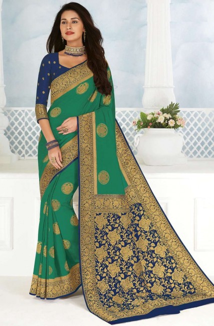 Alluring Weaving Silk Saree in Green