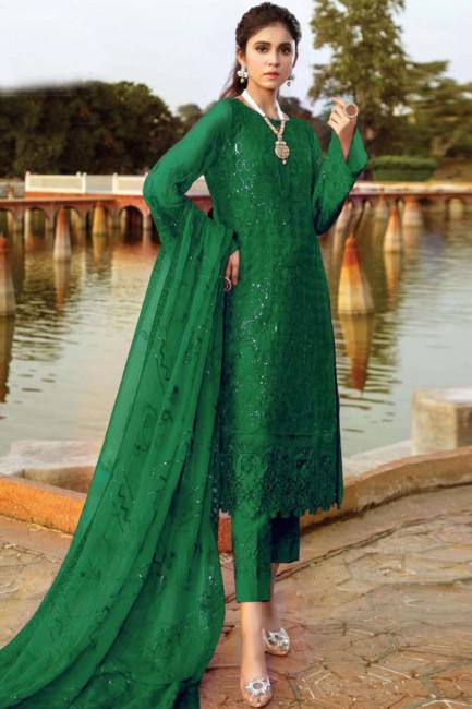 New Green color Georgette Salwar Kameez