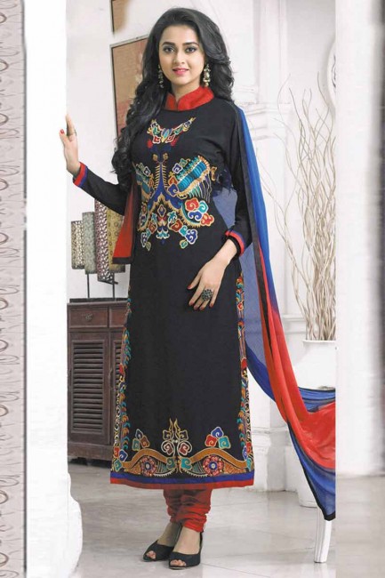 Stunning Black color Georgette Salwar Kameez