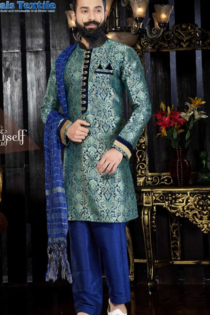 Multi Color Jaquard Ethnic Wear Kurta Pajama
