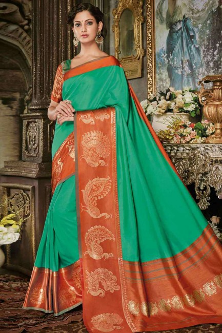 Art silk Saree in Green