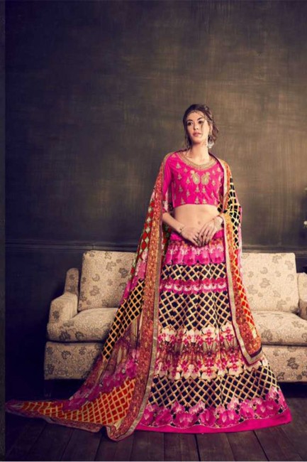 Impressive Pink Banglori Silk Lehenga Choli