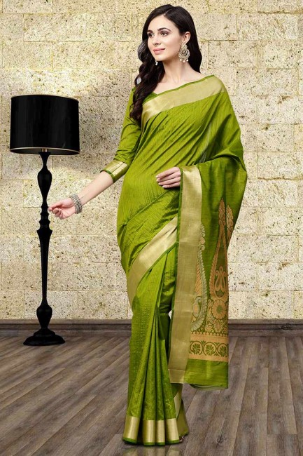 Green Silk Blend saree