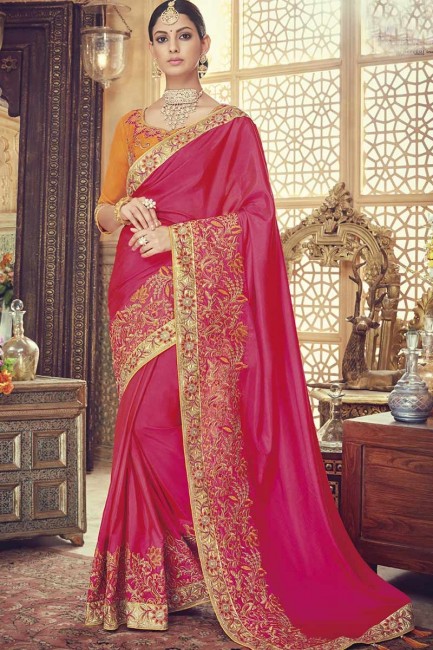 Opulent Majenta Silk saree