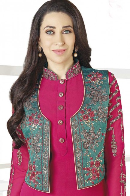 Contemporary Green Georgette Churidar Suit