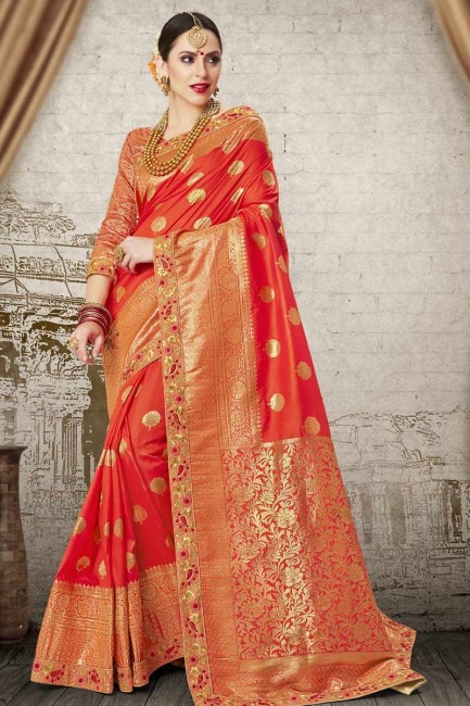 Appealing Red Silk saree