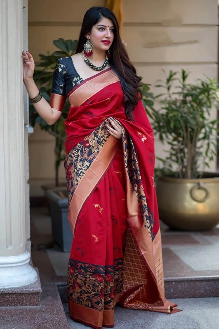 Classy Red Banarasi Silk saree