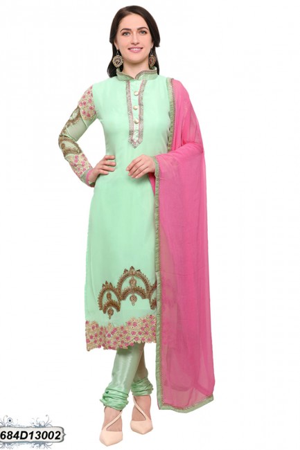 Latest Ethnic Green color Georgette Salwar Kameez