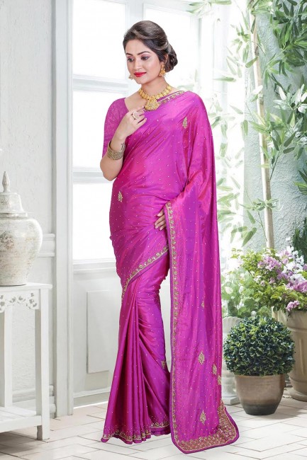 Hand Silk Saree in Pink