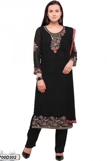 Ravishing Black color Georgette Salwar Kameez