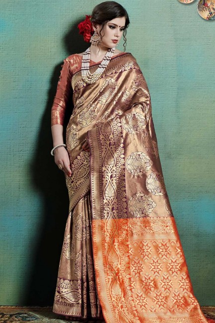 Alluring Maroon Saree in Art Silk with Weaving