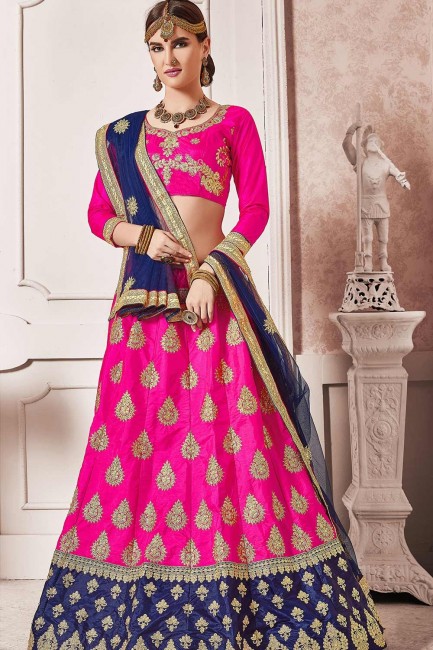 Elegant Pink Silk Lehenga Choli
