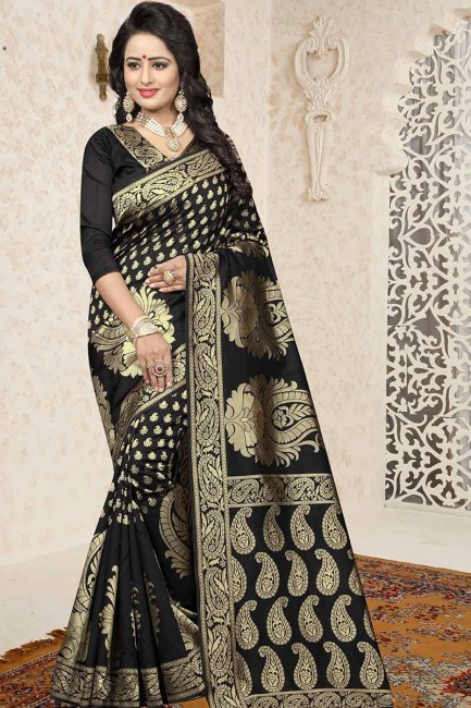 Black color Banarasi Art Silk saree