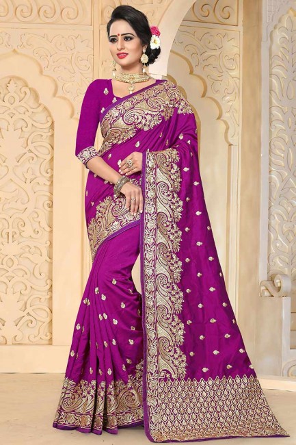 Opulent Purple Art Silk saree
