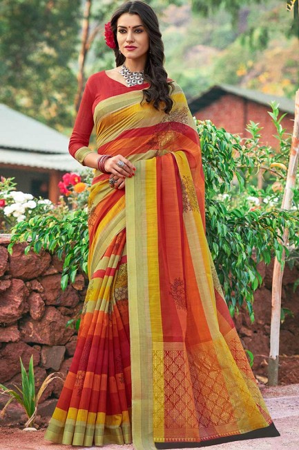 Glorious Multi Cotton Silk saree