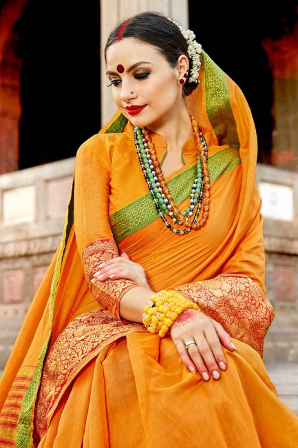 Beautiful Musturd Yellow Art Silk saree