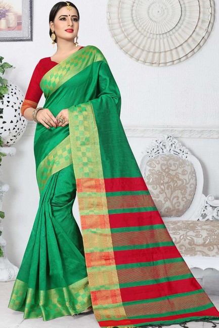 Green Kanjivaram Art Silk saree