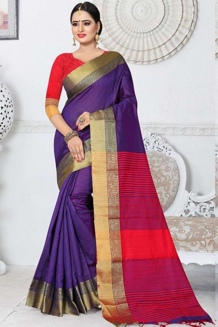 Impressive Purple Kanjivaram Art Silk saree