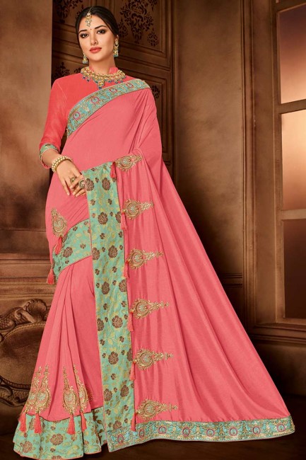 Traditional Pink Art Silk saree