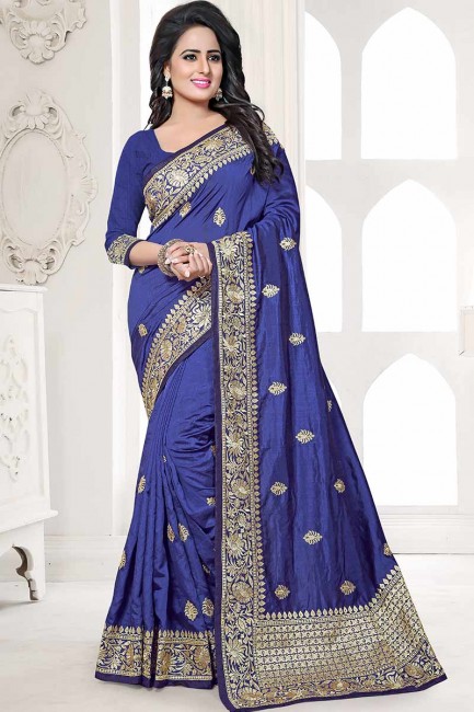 Alluring Blue Art Silk saree