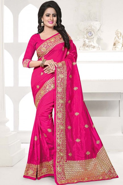 Appealing Dark Pink Art Silk saree