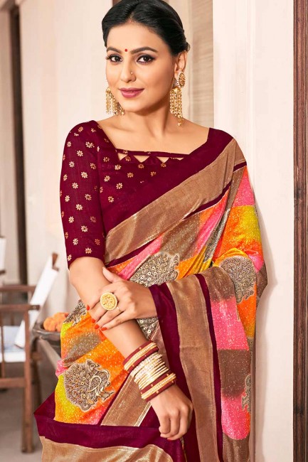 Enticing Multi Art Silk saree