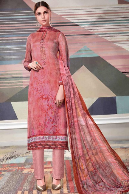 Light Pink Crepe Georgette Palazzo Suit