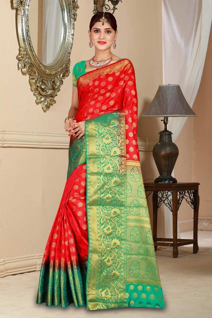 Alluring Red Art Silk saree