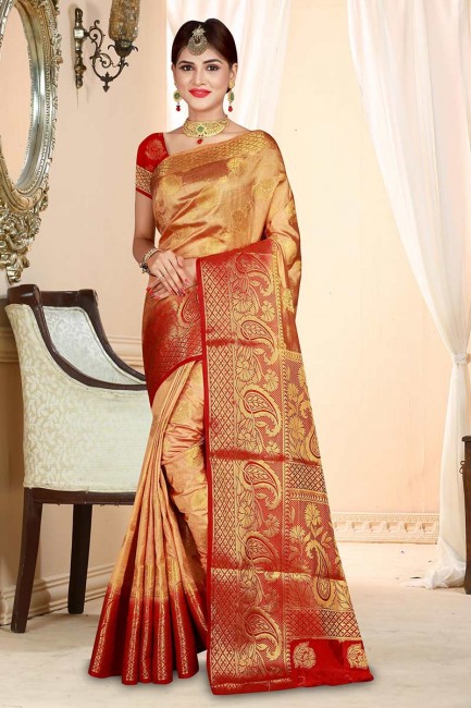 Impressive Beige Art Silk saree