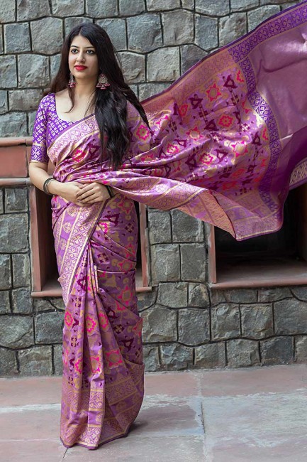 Purple Art Silk saree