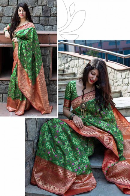 Exquisite Green Art Silk saree