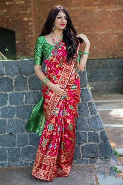 Fascinating Red Art Silk saree