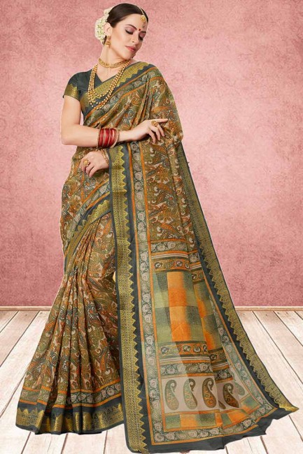 Splendid Multi Cotton Silk saree