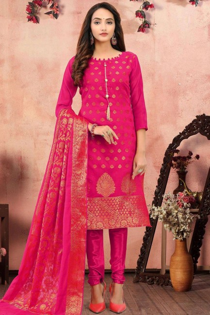 Rani  Churidar Suit in Banarsi Jacquard