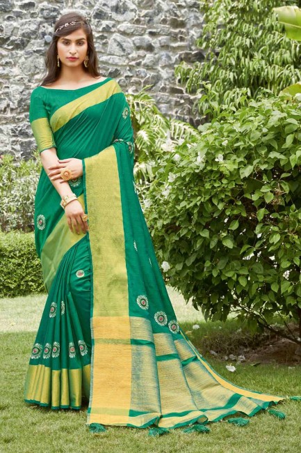 Rama  South Indian Saree in Silk with Embroidered