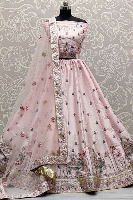 Silk Lehenga Choli in Pink