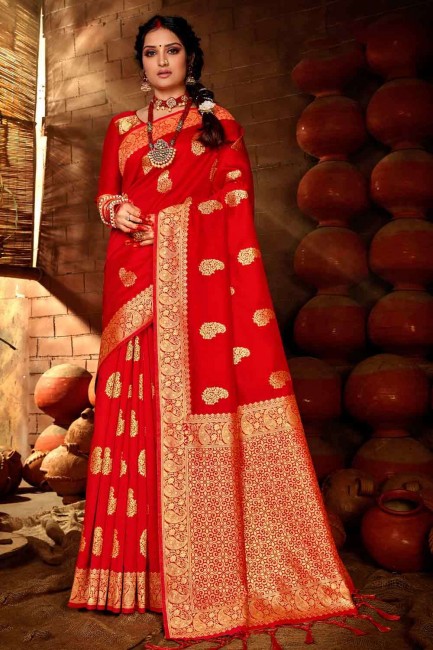 New Weaving Banarasi Saree in Mustard Banarasi raw Silk