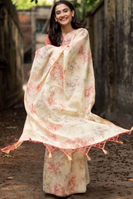 Beautiful Weaving Saree in Pink Silk