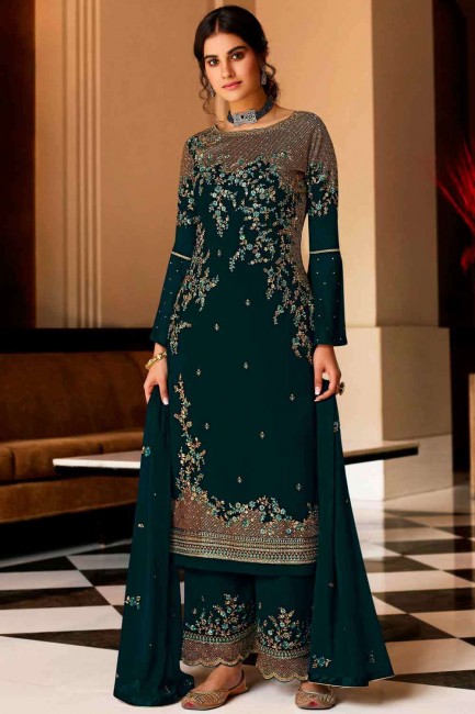Pakistani Suit in Rama  Georgette with Embroidered