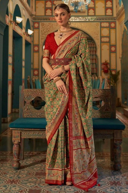 Green Weaving Patola silk Saree