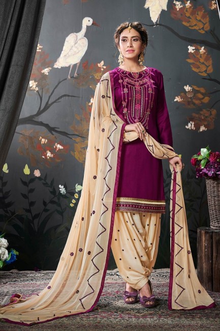 Delicate Pink Cotton Patiala Salwar Patiala Suits in Cotton