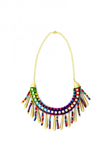 Beads And Stones Multicolor Necklace