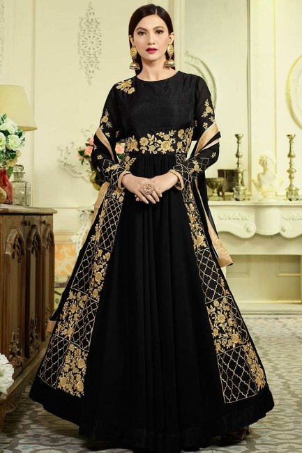 Black color Georgette Anarkali Suit