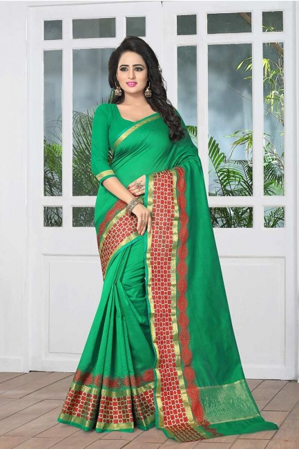 Stylish Green color Banarasi Art Silk Saree