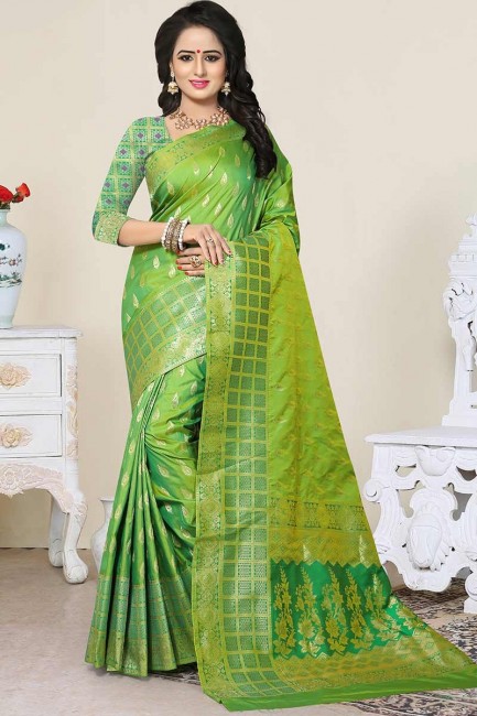 Latest Green Banarasi Art Silk saree