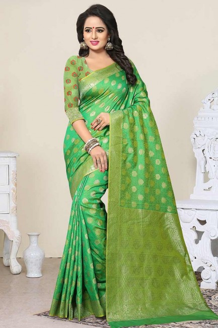 Indian Ethnic Green color Banarasi Art Silk saree