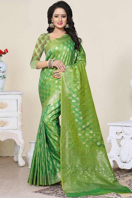 Latest Green color Banarasi Art Silk saree