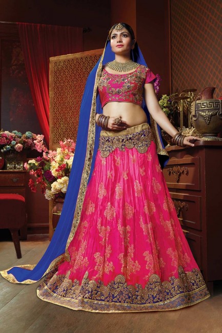 Glorious Rani pink Jacquard net Lehenga Choli