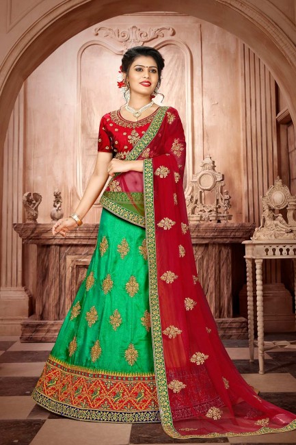 Impressive Green Art silk Lehenga Choli