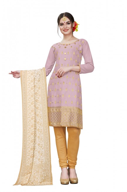 Cotton Churidar Suits in Lilac  with dupatta